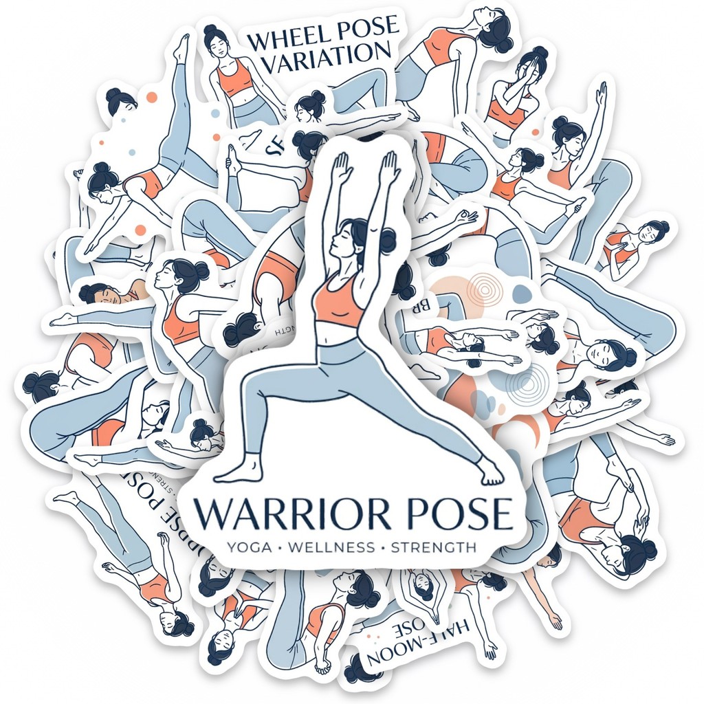 50Pcs Yoga Pose Stickers, Fitn - đánh giá và giá Yoga Fitness Journal