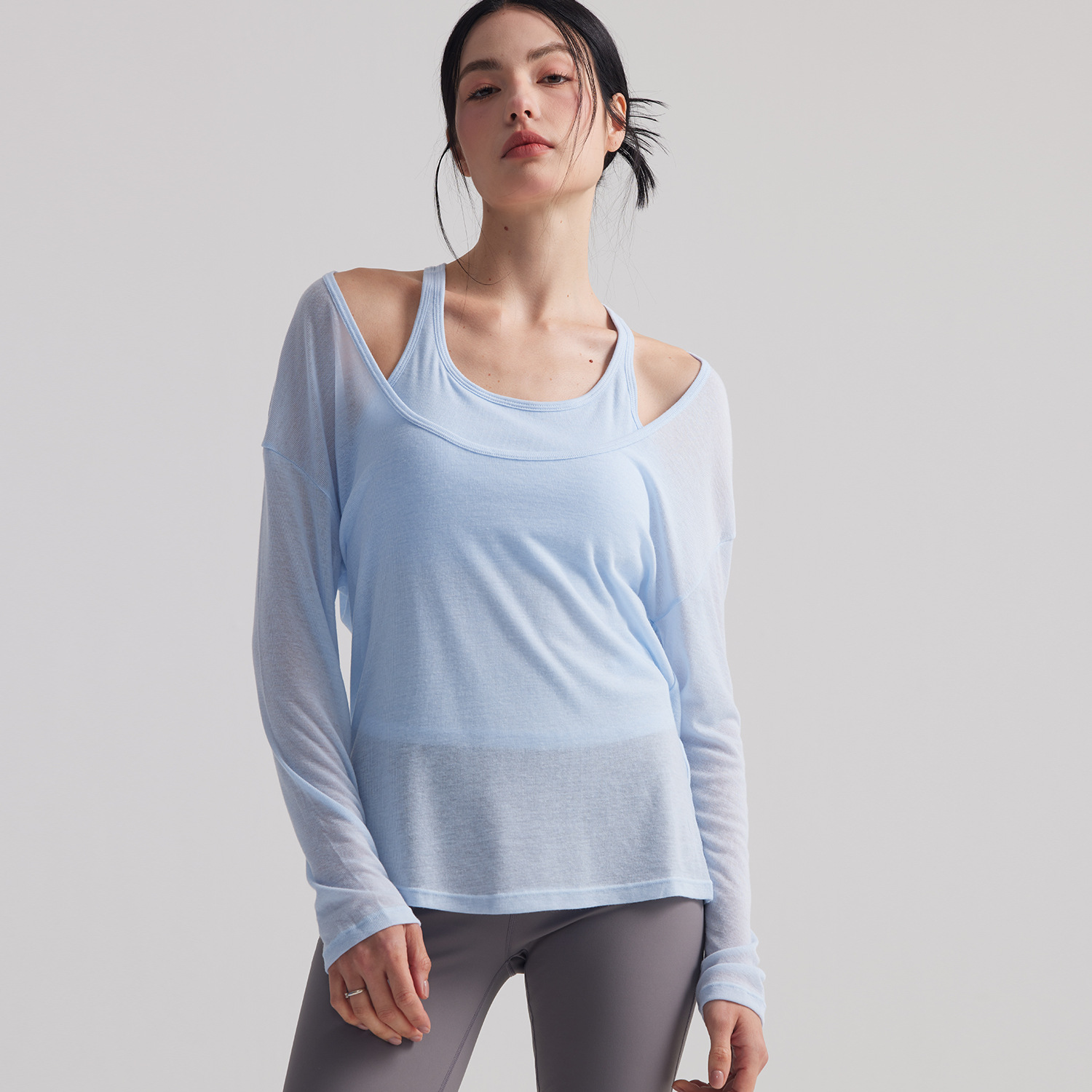 Women Loose Semi Sheer Long Sl - đánh giá và giá Yoga Fitness Outfit